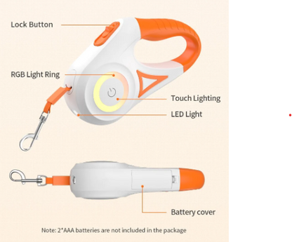 Automatic Retractable LED Dog Leash